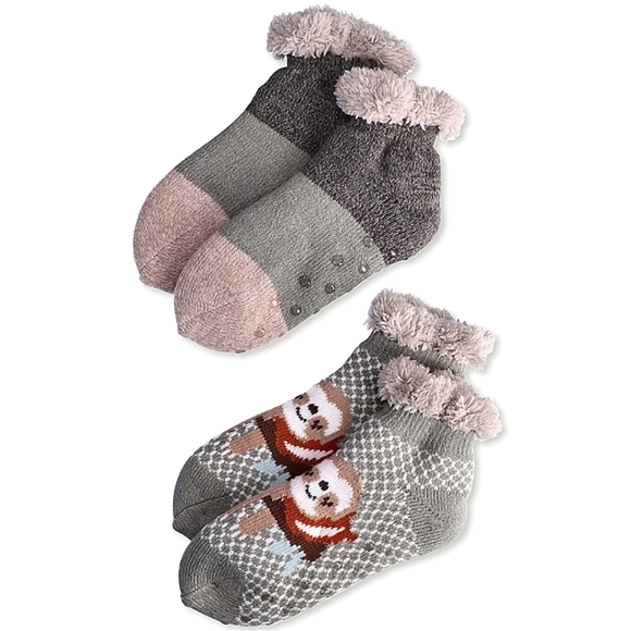 2-Pack Joyspun Sloth Knit Slipper Socks - Women's size 4-10 - Picture 1 of 3